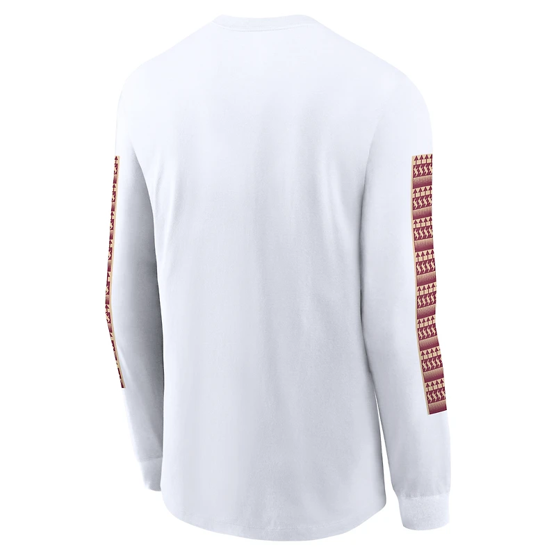 Men's Nike White Florida State Seminoles Local Spirit Slogan Long Sleeve T-Shirt