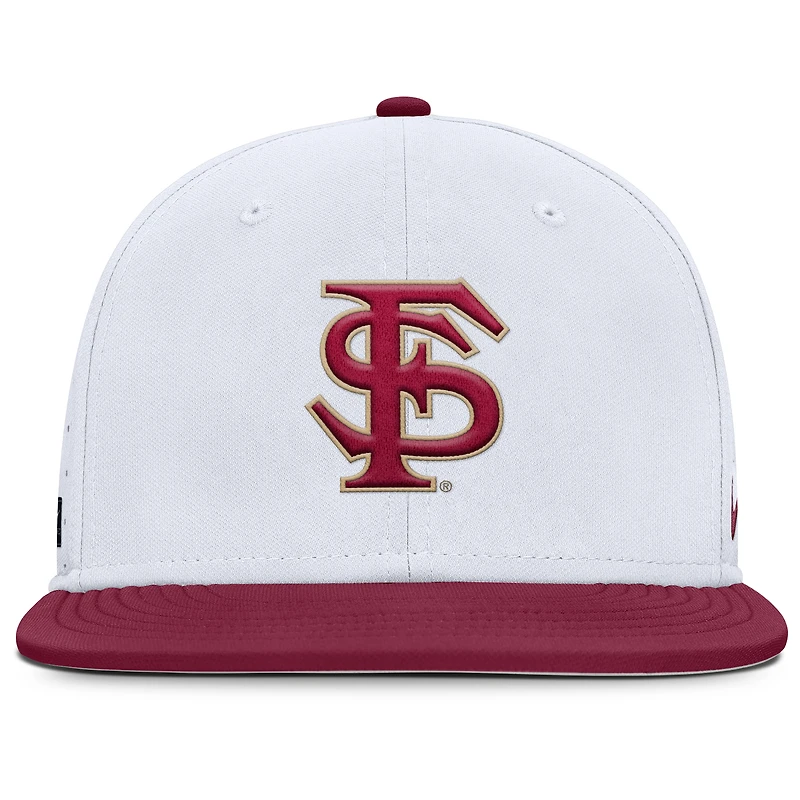 Casquette ajustée True Performance On-Field Dugout des Seminoles de l'État Floride pour homme Nike blanche