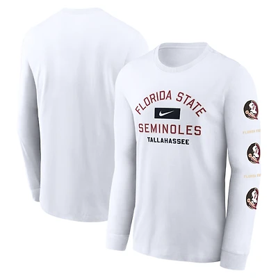 Men's Nike White Florida State Seminoles Primetime Classic Location Long Sleeve T-Shirt