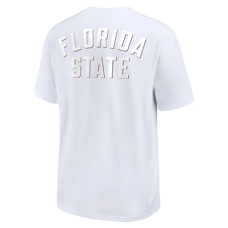 T-shirt Nike blanc pour homme Florida State Seminoles Statement 2-Hit Max90