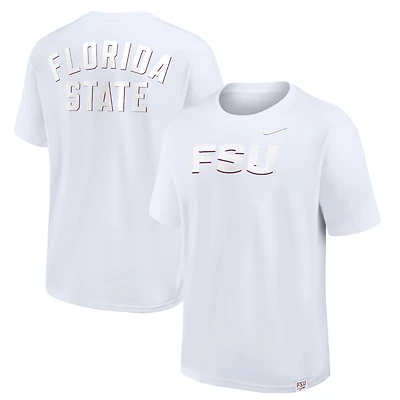 Men's Nike White Florida State Seminoles Statement 2-Hit Max90 T-Shirt