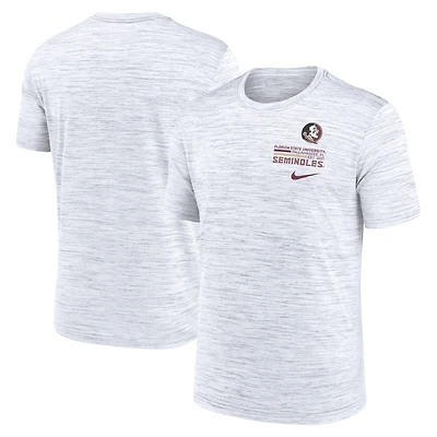T-shirt Nike blanc Florida State Seminoles Velocity Stacked Dri-FIT pour homme