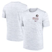 T-shirt Nike blanc Florida State Seminoles Velocity Stacked Dri-FIT pour homme