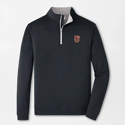 Men's Peter Millar Black Florida State Seminoles Perth Quarter-Zip Sweatshirt