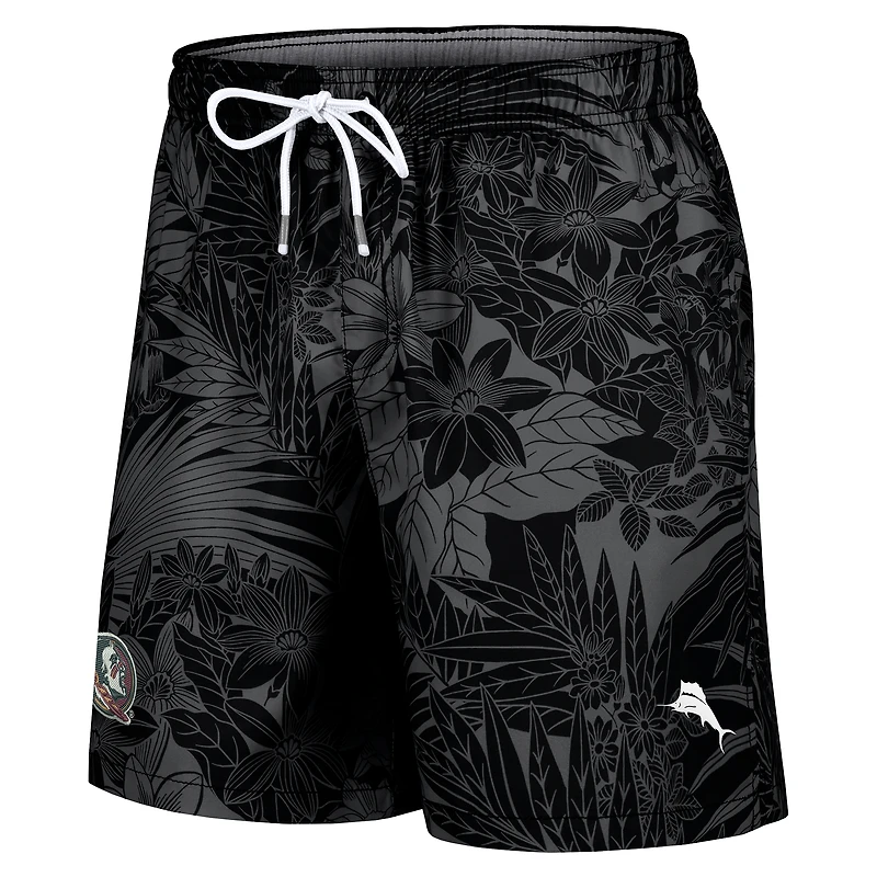 Men's Tommy Bahama Black Florida State Seminoles Santiago Palms Board Shorts