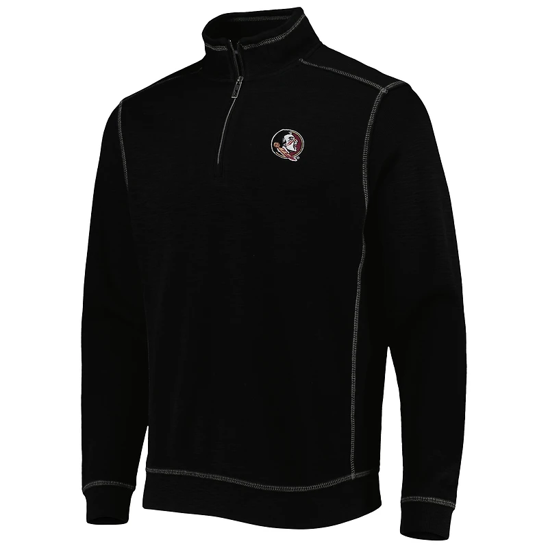 Tommy Bahama Homme Noir Florida State Seminoles Sport Tobago Bay Tri-Blend Mock Neck Half-Zip Jacket