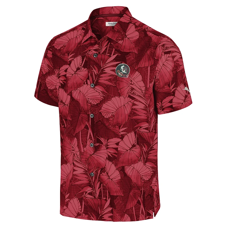 Chemise boutonnée pour homme Tommy Bahama Garnet Florida State Seminoles Big & Tall Coast Nuevo Fronds IslandZone