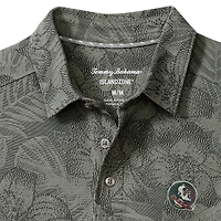 Men's Tommy Bahama Gray Florida State Seminoles Palm Fresco Hibiscus IslandZone® Polo