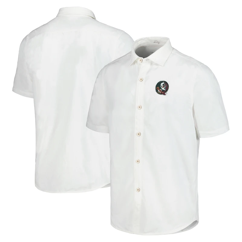 Chemise boutonnée Tommy Bahama pour hommes, Florida State Seminoles Coconut Point Palm Vista IslandZone Camp
