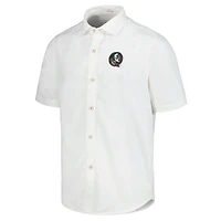 Men's Tommy Bahama White Florida State Seminoles Coconut Point Palm Vista IslandZone Camp Button-Up Shirt