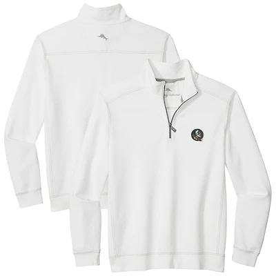 Veste demi-zip Tommy Bahama blanche pour homme des Florida State Seminoles de Montego Bay