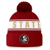 Men's Top of the World Garnet Florida State Seminoles Slash Cuffed Knit Hat with Pom