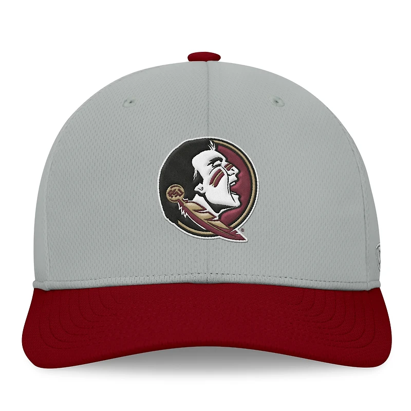 Men's Top of the World  Gray/Garnet Florida State Seminoles Mick Flex Hat