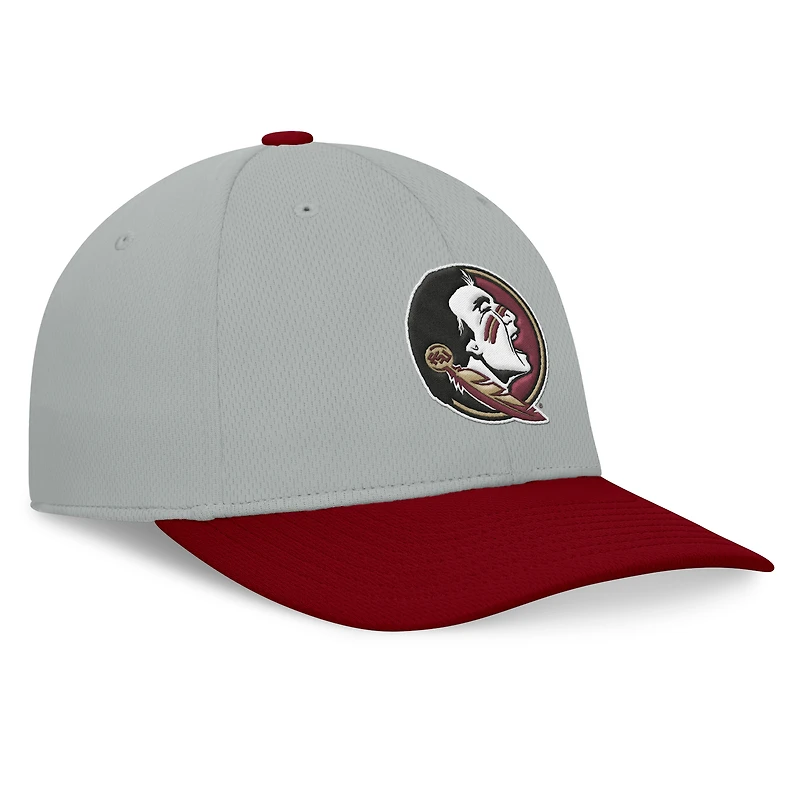 Men's Top of the World  Gray/Garnet Florida State Seminoles Mick Flex Hat