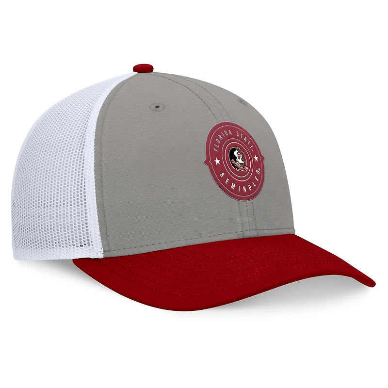 Casquette réglable Top of the World pour hommes, gris/grenat, Florida State Seminoles Rob Trucker