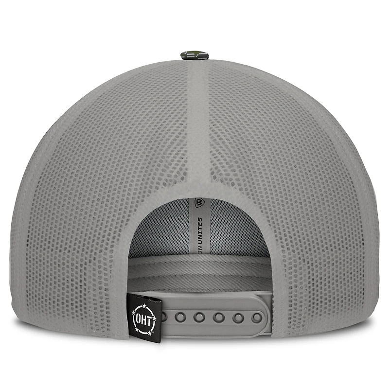 Men's Top of the World Gray Florida State Seminoles OHT Military Appreciation Pledge Trucker Camo Adjustable Hat