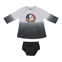 Newborn & Infant Colosseum Gray/Black Florida State Seminoles Hand Ombre Dress Bloomers Set