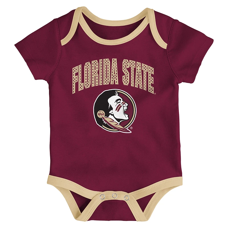 Newborn & Infant Outerstuff Florida State Seminoles Three-Pack All Day Play Bodysuit Set