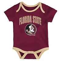 Newborn & Infant Outerstuff Florida State Seminoles Three-Pack All Day Play Bodysuit Set