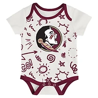 Newborn & Infant Outerstuff Florida State Seminoles Three-Pack All Day Play Bodysuit Set