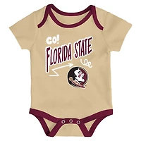 Newborn & Infant Outerstuff Florida State Seminoles Three-Pack All Day Play Bodysuit Set