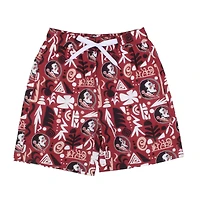 Preschool Wes & Willy  Garnet Florida State Seminoles Allover Print Tribal Swim Shorts