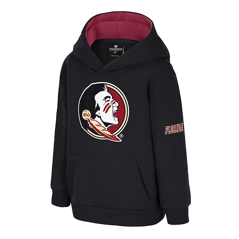 Toddler Colosseum  Black Florida State Seminoles Big Logo Volume Fleece Pullover Hoodie