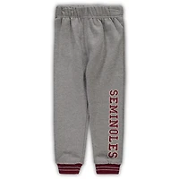Ensemble sweat à capuche et pantalon de survêtement Colosseum Garnet/Heathered Grey Florida State Seminoles Poppies pour tout-petits