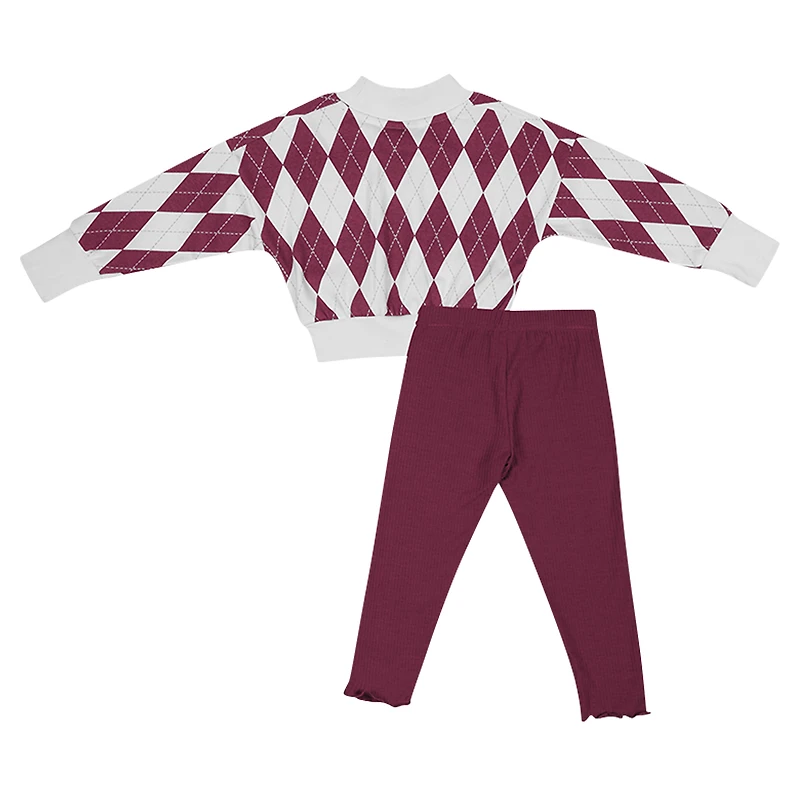 Toddler Colosseum White Florida State Seminoles The Dealio Sweater and Leggings Set
