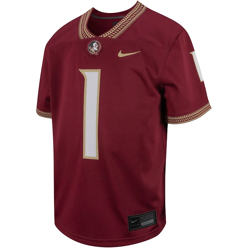 Enfant en bas âge Nike #1 Garnet Florida State Seminoles Maillot de football intouchable
