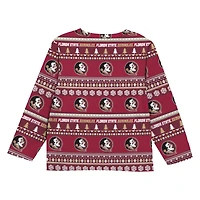 Toddler Outerstuff  Garnet Florida State Seminoles Ugly Sweater Pajama Set