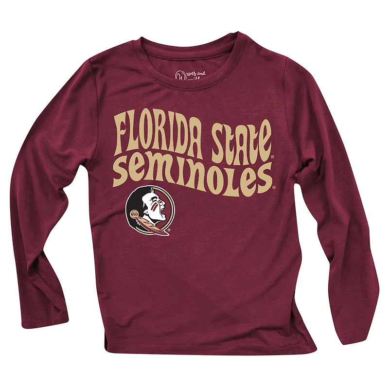 Ensemble haut à manches longues et leggings rayés tri-blend pour tout-petits, Wes & Willy, Florida State Seminoles