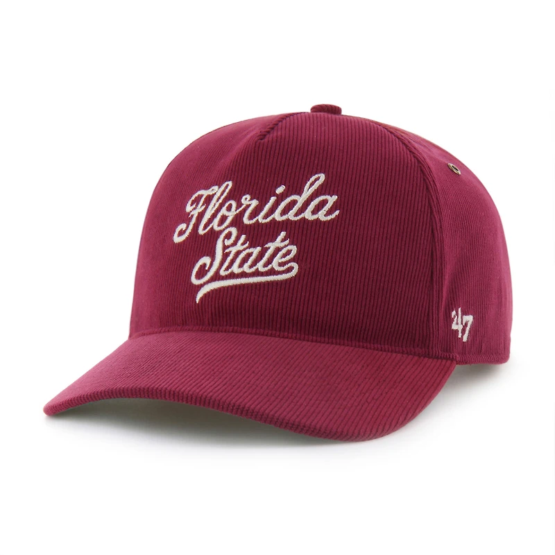 Casquette ajustable unisexe en velours côtelé Golden Age des Florida State Seminoles, modèle Garnet '47