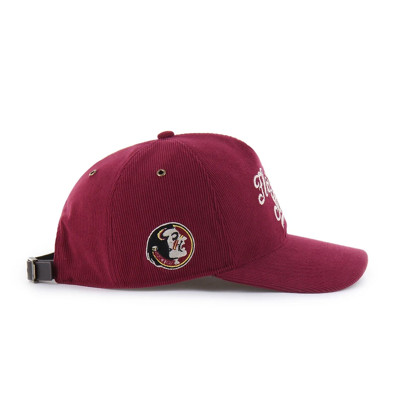 Casquette ajustable unisexe en velours côtelé Golden Age des Florida State Seminoles, modèle Garnet '47