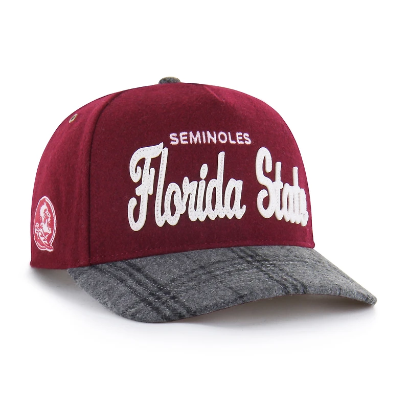 Unisex '47 Garnet Florida State Seminoles Windowpane Plaid Collection Hitch Adjustable Hat
