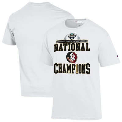 Unisex Champion  White Florida State Seminoles 2025 NCAA Women's Soccer National Champions Locker Room T-Shirt