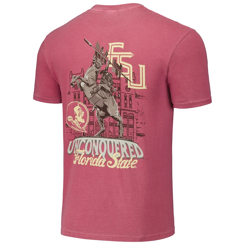 T-shirt unisexe Garnet Florida State Seminoles Hyper Local Unconquered Statue