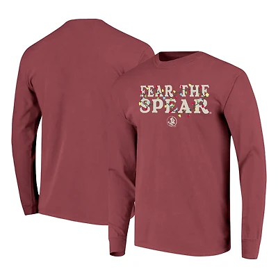 Unisex Image One  Garnet Florida State Seminoles String Lights Comfort Color Long Sleeve T-Shirt