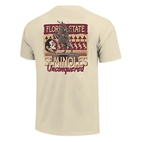 Unisex Image One  Natural Florida State Seminoles Hyper Local Statue T-Shirt
