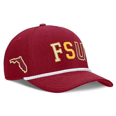 Casquette unisexe Nike Grenat Florida State Seminoles 2026 Basketball Refresh 5 panneaux à taille corde