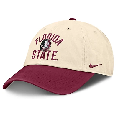 Casquette unisexe Nike Natural Florida State Seminoles 2026 Primetime Natural bicolore ajustable