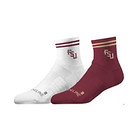 Lot de 2 paires de chaussettes mi-mollet unisexes Strideline Florida State Seminoles en tricot de qualité supérieure