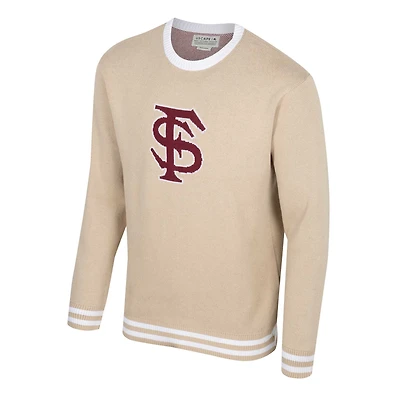 Pull unisexe en tricot vintage Uscape Apparel Tan Florida State Seminoles Renew