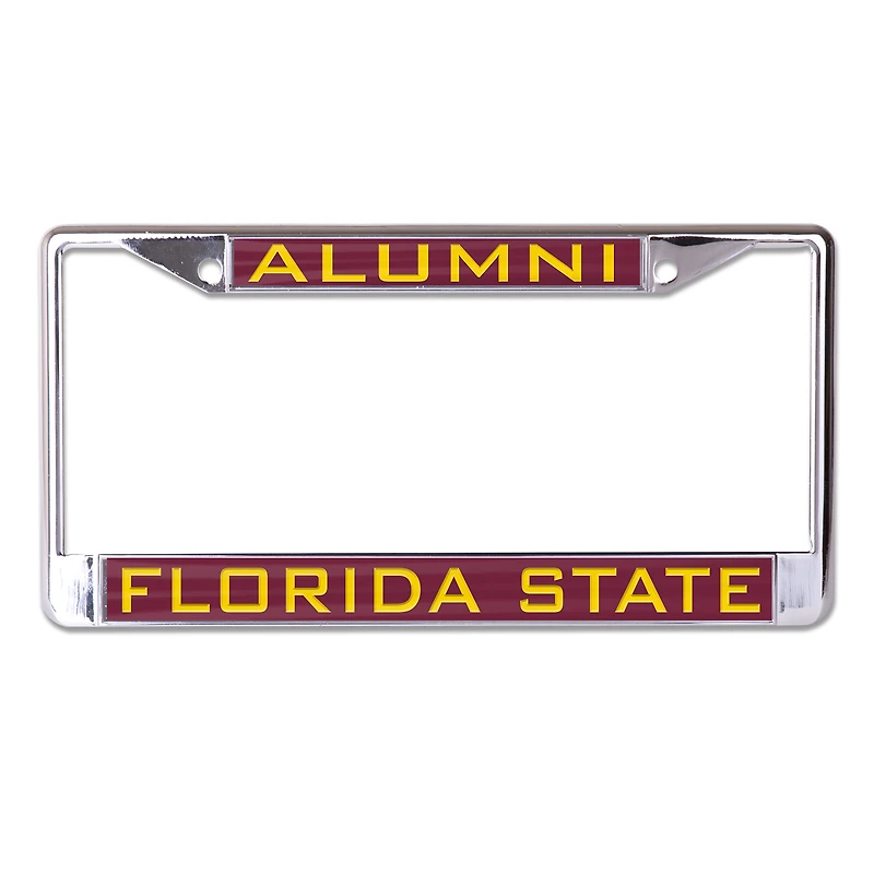 Cadre de plaque d'immatriculation WinCraft Florida State Seminoles S/L, nom de l'école, ancien élève
