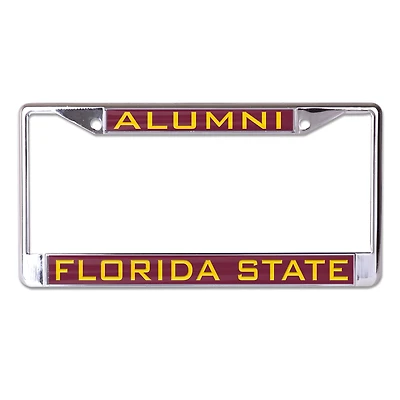 Cadre de plaque d'immatriculation WinCraft Florida State Seminoles S/L, nom de l'école, ancien élève