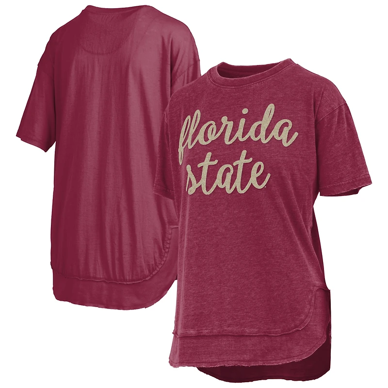 T-shirt poncho pour femme Pressbox Garnet Florida State Seminoles