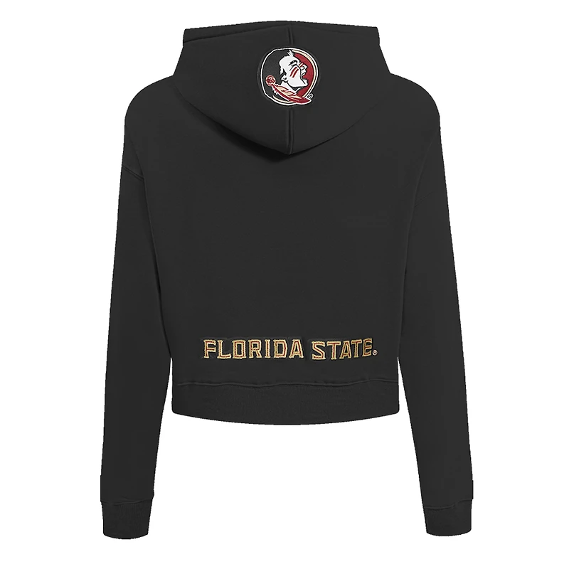 Women's Pro Standard Black Florida State Seminoles Game Day Sequin Full-Zip Hooded Jacket