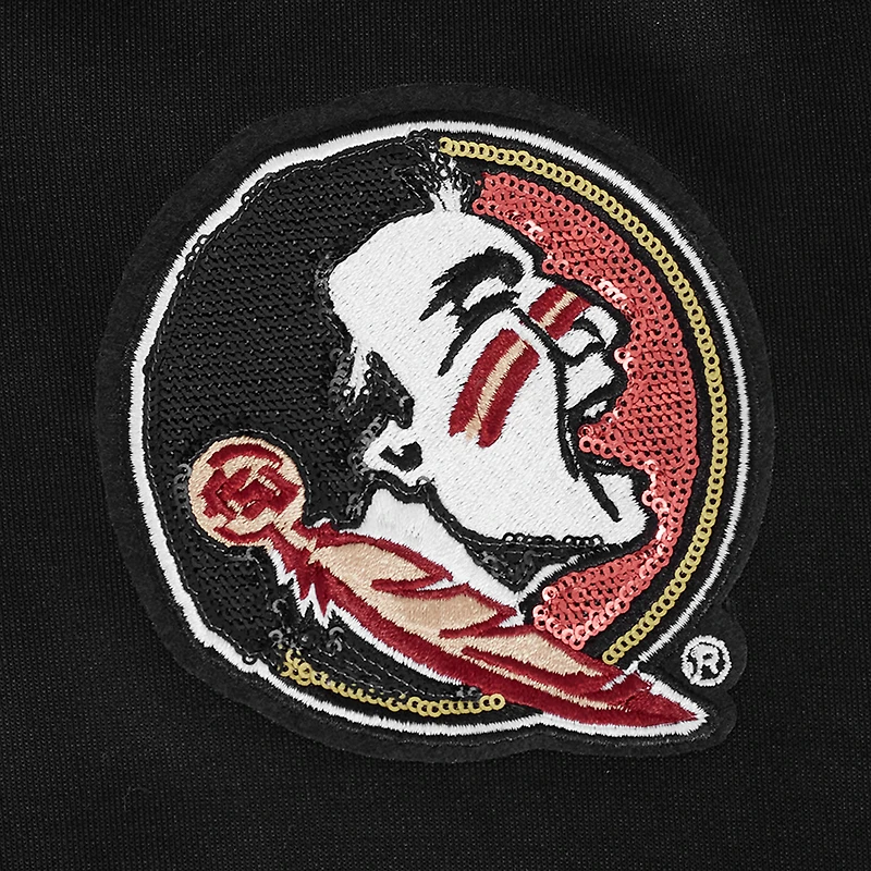 Women's Pro Standard Black Florida State Seminoles Game Day Sequin Full-Zip Hooded Jacket