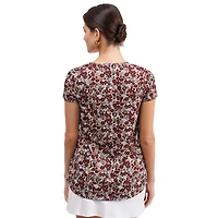 Haut à col en V fleuri Blake pour femme Smith & Quinn Garnet Florida State Seminoles