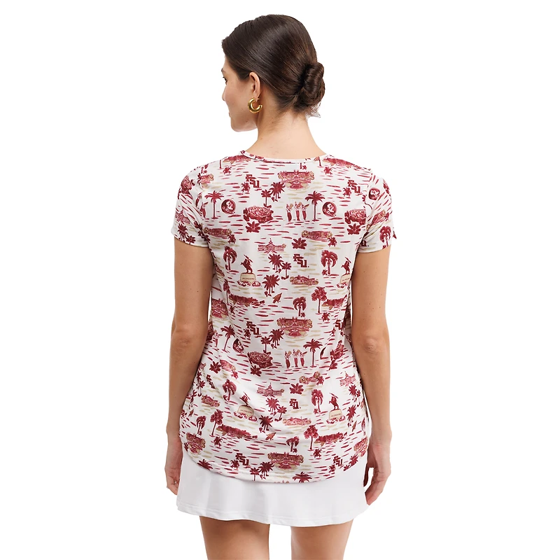 Women's Smith & Quinn White Florida State Seminoles Blake Floral V-Neck Top